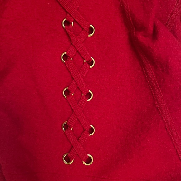 Bundle👚Cache Red jacket with braided detail &Gray Cardigan with faux Fur Trim &🎁 - Picture 5 of 16